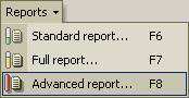 Select necessary option in Reports menu. Please, note: the advanced report is the most informative as it contains details of changes of all files in folders.